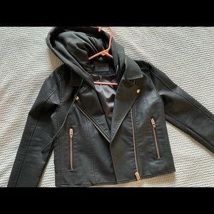 Faux leather bomber jacket
